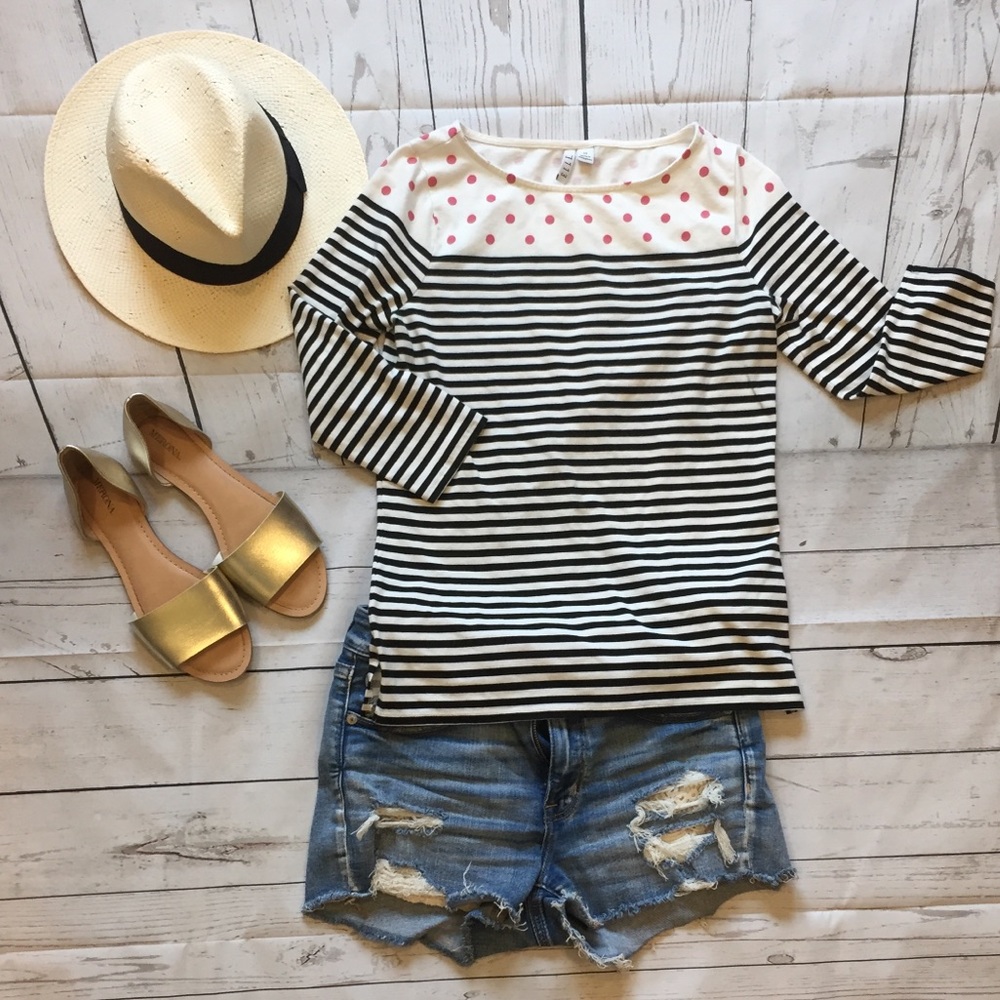 Preppy jersey knit top
